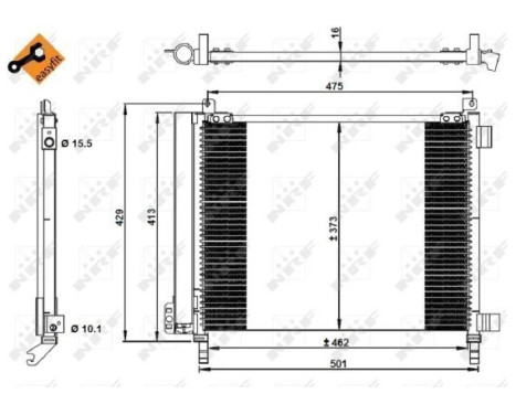 Condenser, air conditioning EASY FIT 350228 NRF, Image 2