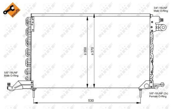 Condenser, air conditioning EASY FIT 35027 NRF, Image 5