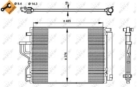 Condenser, air conditioning EASY FIT 350334 NRF, Image 4