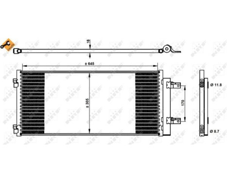 Condenser, air conditioning EASY FIT 350338 NRF, Image 2