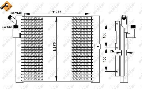 Condenser, air conditioning EASY FIT 35037 NRF