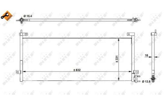 Condenser, air conditioning EASY FIT 350390 NRF, Image 3