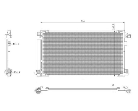 Condenser, air conditioning EASY FIT 350500 NRF