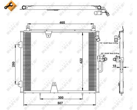 Condenser, air conditioning EASY FIT 35129 NRF, Image 4
