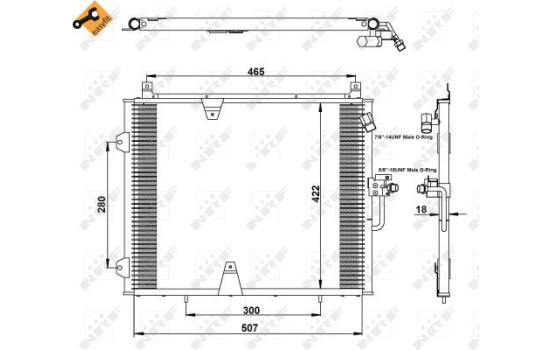 Condenser, air conditioning EASY FIT 35129 NRF, Image 4