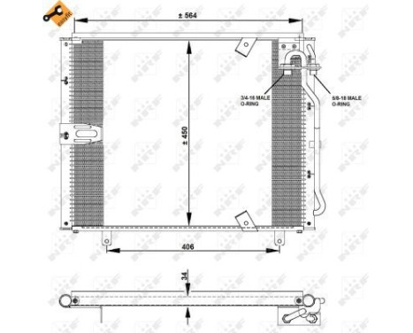 Condenser, air conditioning EASY FIT 35132 NRF, Image 2