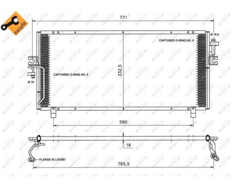 Condenser, air conditioning EASY FIT 35195 NRF, Image 3
