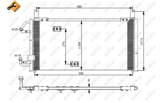 Condenser, air conditioning EASY FIT 35197 NRF