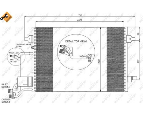 Condenser, air conditioning EASY FIT 35199 NRF, Image 2