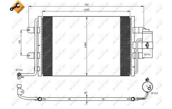 Condenser, air conditioning EASY FIT 35227 NRF, Image 2
