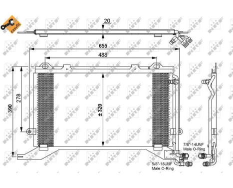 Condenser, air conditioning EASY FIT 35240 NRF, Image 3