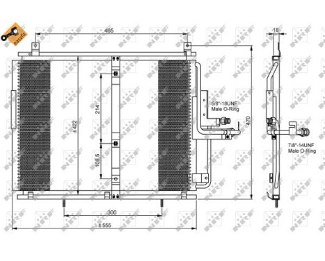 Condenser, air conditioning EASY FIT 35244 NRF, Image 3