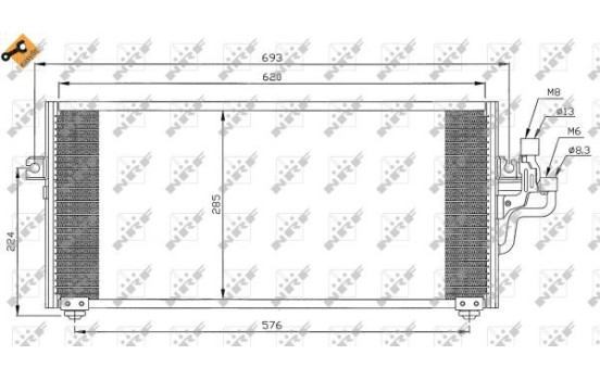 Condenser, air conditioning EASY FIT 35268 NRF, Image 6
