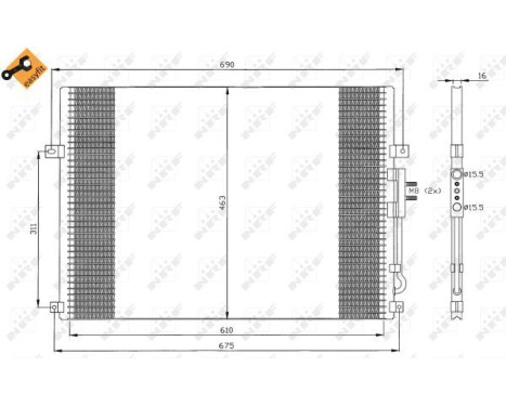 Condenser, air conditioning EASY FIT 35275 NRF, Image 3