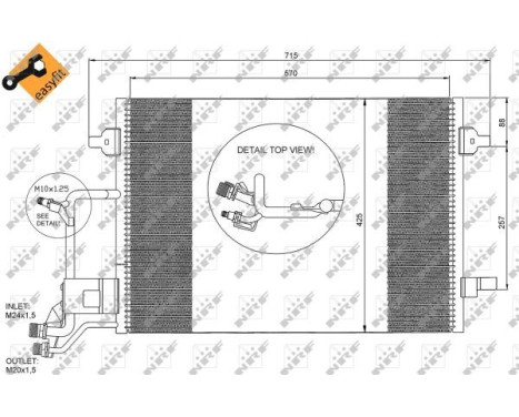 Condenser, air conditioning EASY FIT 35291 NRF, Image 6