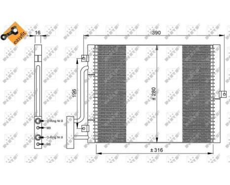 Condenser, air conditioning EASY FIT 35307 NRF, Image 3