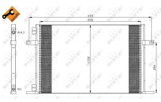 Condenser, air conditioning EASY FIT 35311 NRF, Image 3