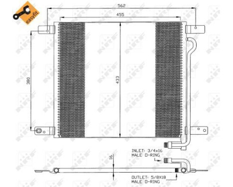 Condenser, air conditioning EASY FIT 35325 NRF, Image 4