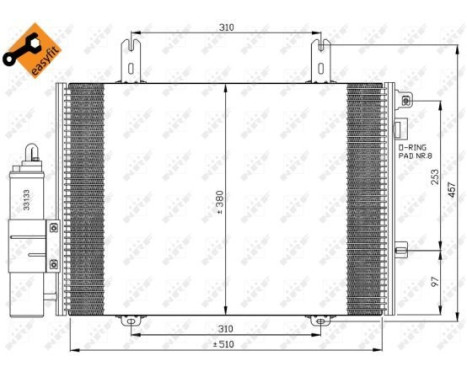 Condenser, air conditioning EASY FIT 35353 NRF, Image 6