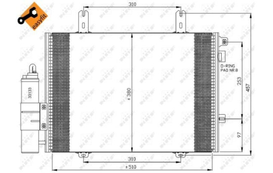 Condenser, air conditioning EASY FIT 35353 NRF, Image 6