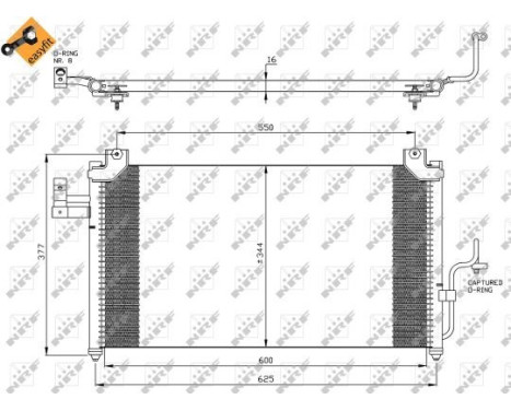 Condenser, air conditioning EASY FIT 35356 NRF, Image 3