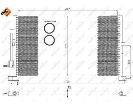 Condenser, air conditioning EASY FIT 35365 NRF, Image 2