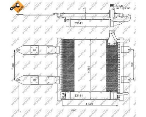 Condenser, air conditioning EASY FIT 35367 NRF, Image 3