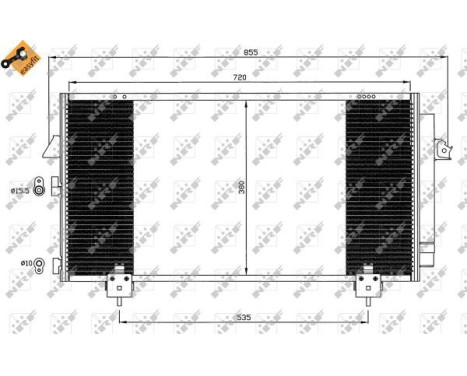 Condenser, air conditioning EASY FIT 35381 NRF, Image 2