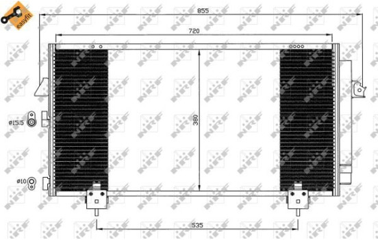 Condenser, air conditioning EASY FIT 35381 NRF, Image 2