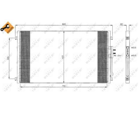 Condenser, air conditioning EASY FIT 35383 NRF, Image 5