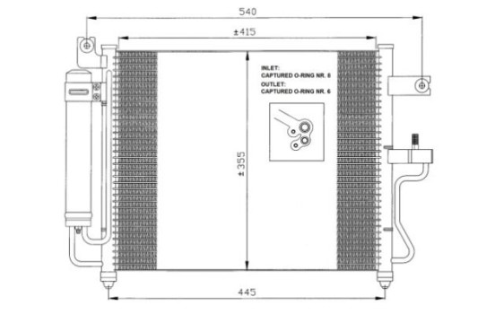 Condenser, air conditioning EASY FIT 35428 NRF, Image 2