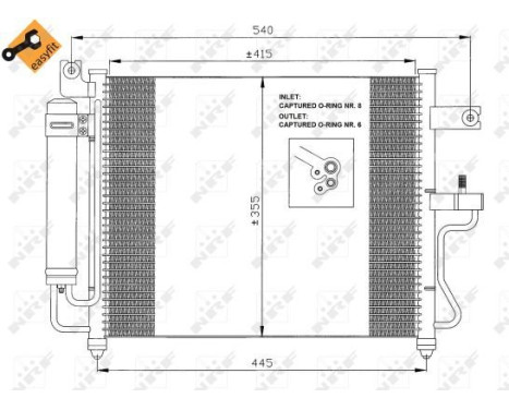 Condenser, air conditioning EASY FIT 35428 NRF, Image 3