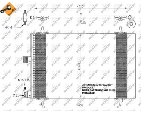 Condenser, air conditioning EASY FIT 35437 NRF, Image 3