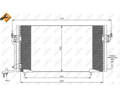 Condenser, air conditioning EASY FIT 35439 NRF, Image 4