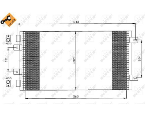 Condenser, air conditioning EASY FIT 35442 NRF, Image 3