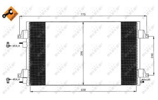 Condenser, air conditioning EASY FIT 35447 NRF, Image 5