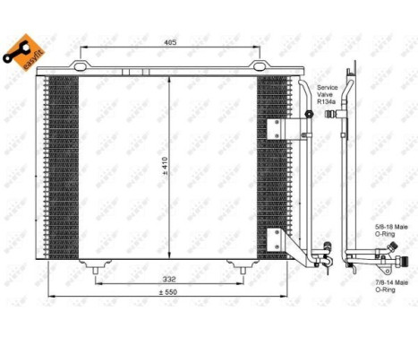 Condenser, air conditioning EASY FIT 35463 NRF, Image 2