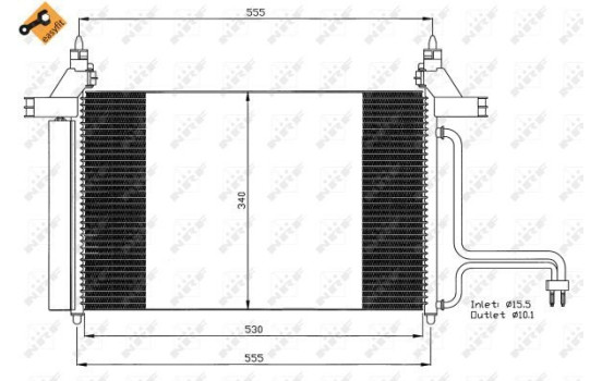 Condenser, air conditioning EASY FIT 35495 NRF, Image 4