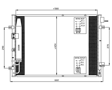 Condenser, air conditioning EASY FIT 35515 NRF, Image 2