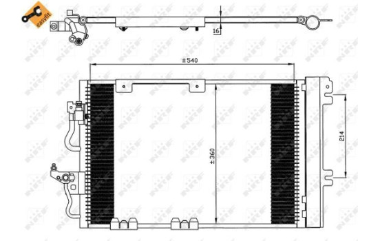 Condenser, air conditioning EASY FIT 35554 NRF, Image 2