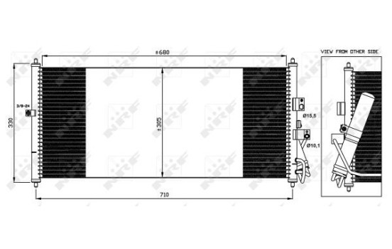 Condenser, air conditioning EASY FIT 35563 NRF, Image 3