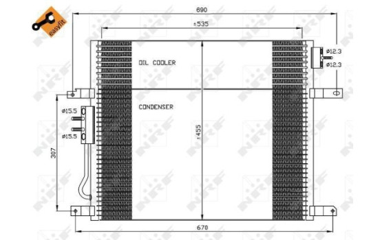 Condenser, air conditioning EASY FIT 35577 NRF, Image 3