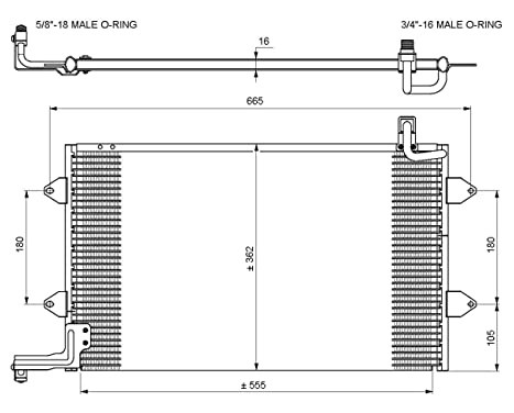 Condenser, air conditioning EASY FIT 35584 NRF