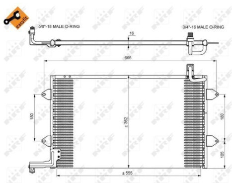 Condenser, air conditioning EASY FIT 35584 NRF, Image 2