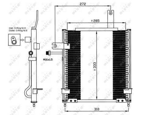 Condenser, air conditioning EASY FIT 35597 NRF, Image 2
