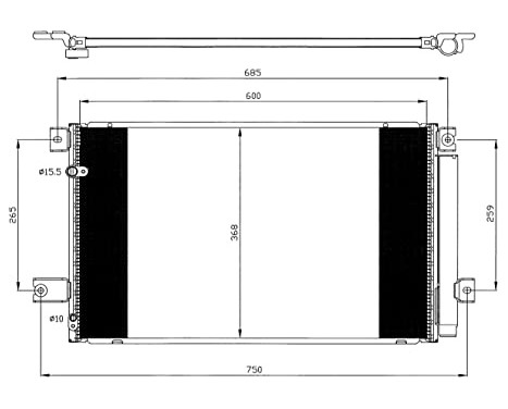 Condenser, air conditioning EASY FIT 35628 NRF, Image 2