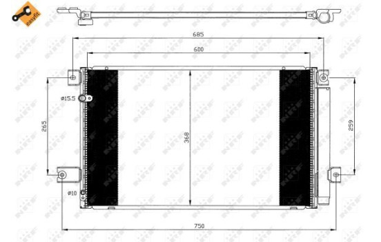 Condenser, air conditioning EASY FIT 35628 NRF, Image 5