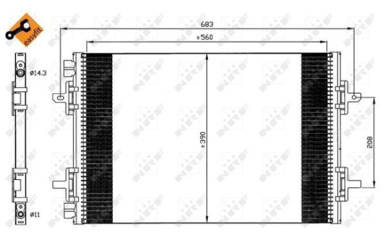 Condenser, air conditioning EASY FIT 35634 NRF, Image 2