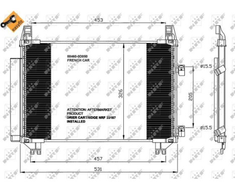 Condenser, air conditioning EASY FIT 35653 NRF, Image 4