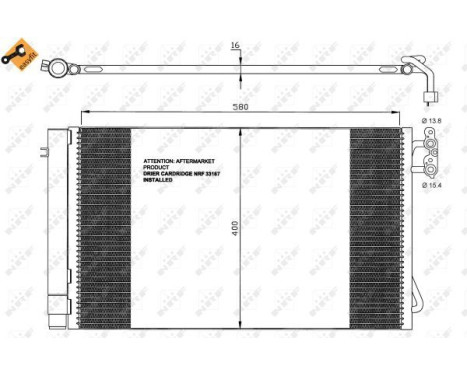 Condenser, air conditioning EASY FIT 35743 NRF, Image 3